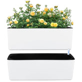 Planterhoma front view pack of two showing slim black pots and clean lines benefiting space-saving