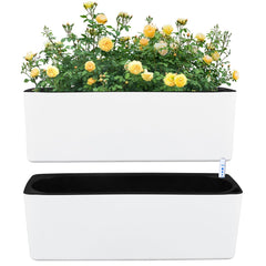 Planterhoma front view pack of two showing slim black pots and clean lines benefiting space-saving
