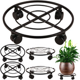 Planterhoma front view of metal 12 inch plant caddy showing sturdy frame benefit