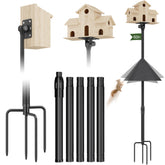 PLAPRO front view pole and baffle showing stable setup and squirrel protection