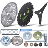 PLAXNS front packaging kit showing blades and adapter hardware for versatile cutting