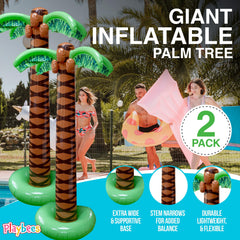 Playbees pair of 6-foot trees by a pool creating instant party atmosphere