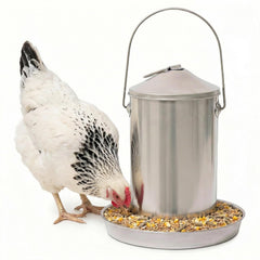Plexon front view showing sturdy stainless steel feeder and capacity benefit