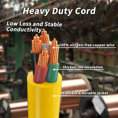PlugSaf full 50ft cable laid out demonstrating reach and flexible handling