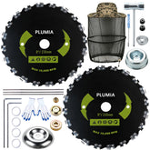 PLUMIA front view of dual blade pack showing product and adapter kit for easy purchase benefit