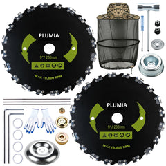 PLUMIA front view of dual blade pack showing product and adapter kit for easy purchase benefit