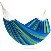 PNAEUT double hammock front view showing bright colors and roomy fabric for comfort
