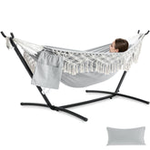 PNAEUT front view showing hammock with stand and assembled setup