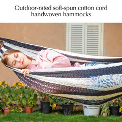 PNAEUT hammock hung in backyard showing relaxed outdoor ambiance benefit