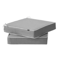 PNP FKJP front view of two light gray cushions showing neat fit and clean style