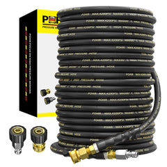 POHIR front view 100ft hose showing length and rugged build benefits