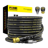 POHIR pressure washer hose full length showing reach and portability benefit