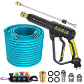 POHIR pressure washer gun front view showing ergonomic grip and control benefit
