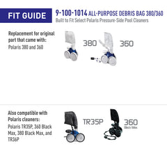 Polaris installed bag inside cleaner demonstrating proper fit and performance