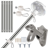 POLEFLY front view of complete pole kit showing durable finish and components