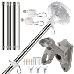 POLEFLY front view of complete pole kit showing durable finish and components