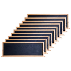 POLLIBEE front view of 10-pack frames and wax foundations showing complete kit and benefit of ready-to-assemble parts