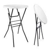 pollilar front overview showing complete white 28in bar height table for versatile events