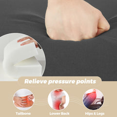 Polyaround side profile showing 3-inch foam thickness and benefit: steady seated support