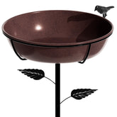 Polyjkl front view antique bronze birdbath showing stable design and curb appeal