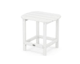 POLYWOOD front view of white side table showing sturdy silhouette and low-maintenance finish
