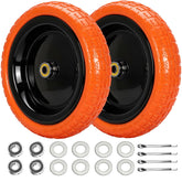 Pontuss front view of 13-inch flat free wheel showing full profile and fit