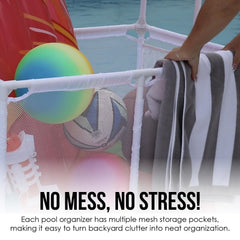 Pool Bins top noodle rack detail holding pool noodles for organized storage