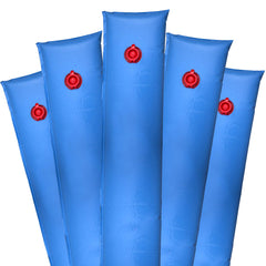 Pool Mate 8 ft blue water tubes front packaged set showing durable material benefit
