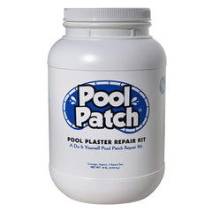 Pool Patch front packaging showing kit contents and professional repair benefit