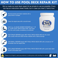 Pool Patch close-up of sand buff texture matching cool deck finish