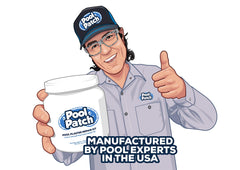 Size and scale comparison of Pool Patch bag beside ruler showing coverage benefit