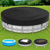 Poolergetic 24FT front view on above-ground pool showing full coverage and protection