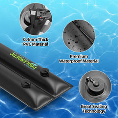 Poolergetic close-up of 0.4mm PVC texture highlighting tear resistance and durability