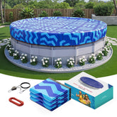 POOLHACKER front packaging view showing cerulean cover and included winch for protection
