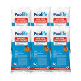 POOLIFE front packaging showing six 1 lb premeasured bags and clear labeling