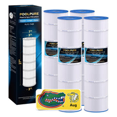 POOLPURE C-7468 front packaging showing four replacement cartridges benefits long-lasting filtration