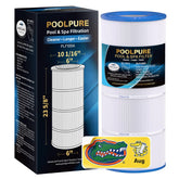 POOLPURE CC100 front view showing full cartridge and fit benefit