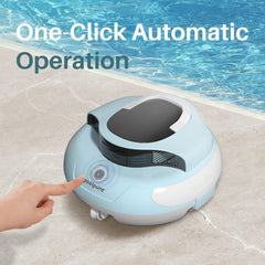 POOLPURE one-button start close-up highlighting simple operation advantage