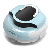 POOLPURE front view showing compact cleaner and easy start button benefit