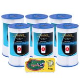 POOLPURE front packaging showing six cartridges and key specs for easy buying