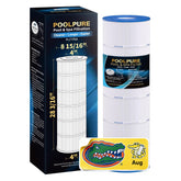 POOLPURE PLF175A front view showing full cartridge and benefit of clear fit