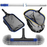Poolvio front kit layout showing all included tools for faster pool maintenance