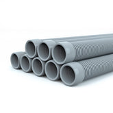 Poolvio front pack showing eight 40-inch gray hose segments and benefits of easy replacement