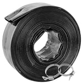 Poolvio front view showing hose coiled and ready, durable and ready for use