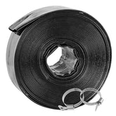 Poolvio front view of packaged 1.5"x100ft hose showing durable build and length