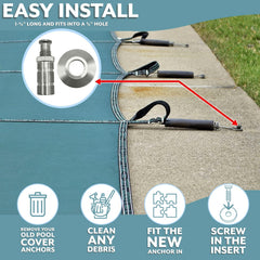 Poolzilla anchor installed in concrete showcasing weatherproof hold