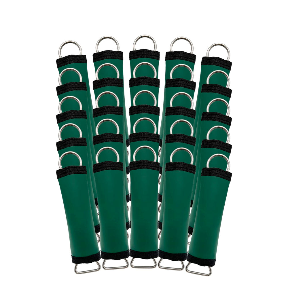 Poolzilla front packaging showing 25 green spring wraps and benefits