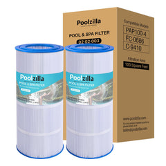 Poolzilla front view of cartridge showing pleats and faster debris capture