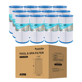 Poolzilla front view packaging showing 12 replacement cartridges and clear labeling for quick identification