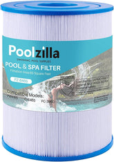 Poolzilla spa filter front view showing full pleated cylinder for reliable filtration